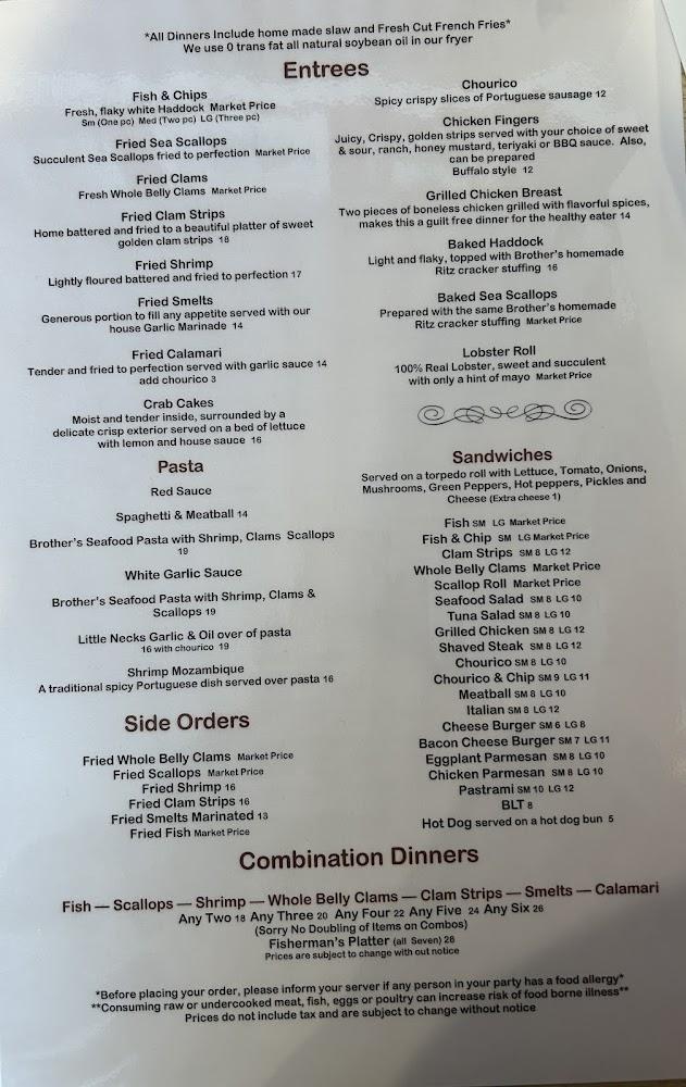 Brothers Seafood Restaurant Menu image 4